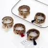 Bohemian-style multi-layer wooden bead beaded bracelet, elastic bracelet manufacturer direct supply of jewelry, European and American accessories wholesale details Picture